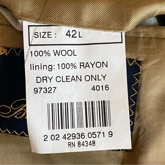 Brooks Brothers Blazer Men 42L Beige Houndstooth Wool Three Button Sport Coat - Picture 5 of 9